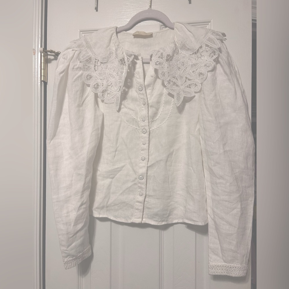 Ulla Johnson broderie anglaise collar blouse - Picture 2 of 2